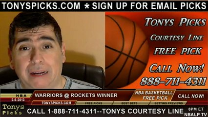 Houston Rockets versus Golden St Warriors Pick Prediction NBA Pro Basketball Odds Preview 2-5-2013