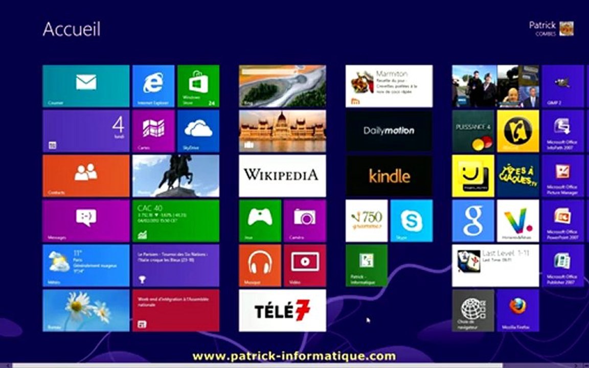 Tuto Windows 8 - Raccourcis Barre des tâches - Extrait