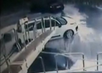 Moto/Auto wave crash - Rogue wave - Italy - January 23, 2013.