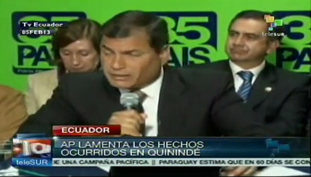 Alianza País lamenta hechos ocurridos en Esmeralda