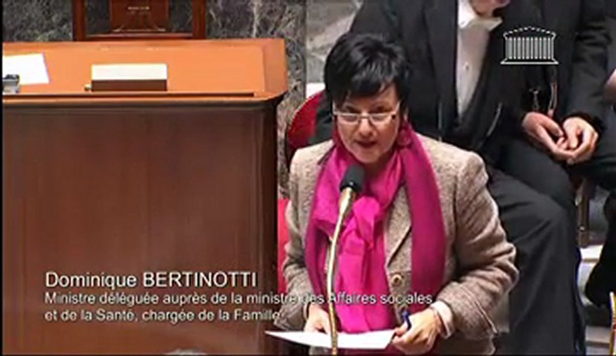Réponse de Dominique Bertinotti à la Question sur la PMA de Véronique Massonneau