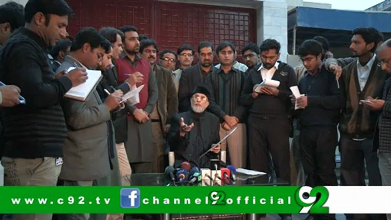 Press Conference : Dr. Muhammad Tahir-ul-Qadri urges Govt. to Consider YDA demands_30-01-13