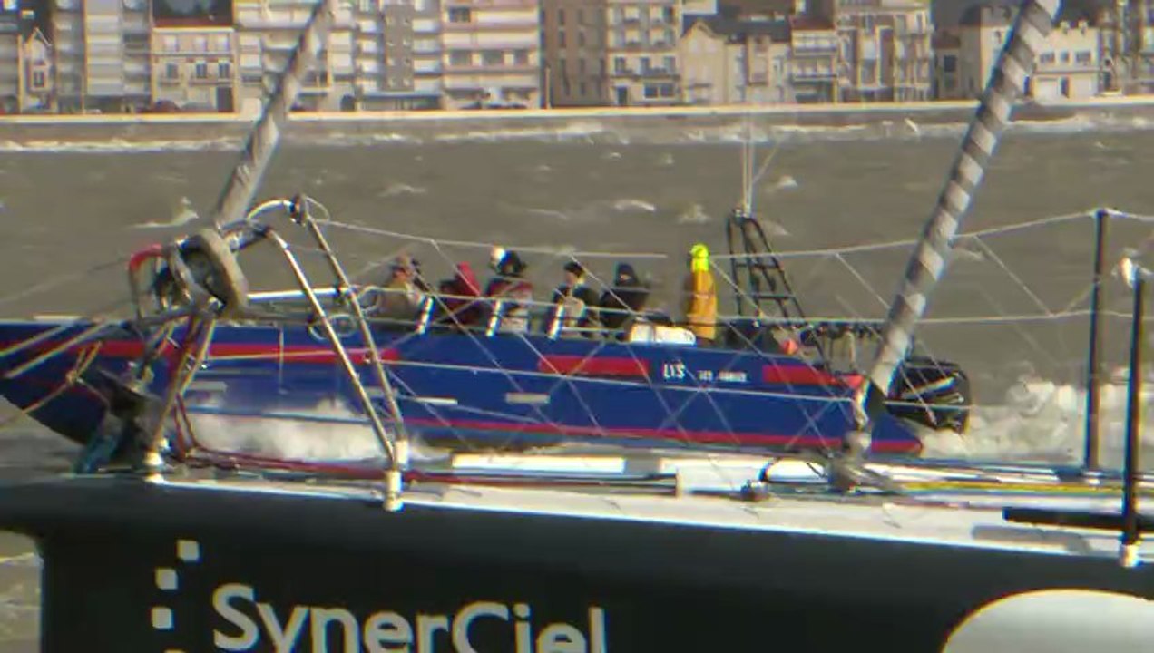 Jean Le Cam (SynerCiel) finish - Part 1