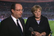 Interview avec Angela MERKEL à la mi-temps du match amical France-Allemagne