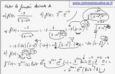 Derivada de otra funcion por reglas de derivacion ejemplo 3