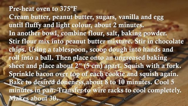 Peanut butter and Bacon cookies -Recipe