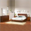 South Shore Vintage Cherry Queen Wood Platform Bed 4 Piece Bedroom Set