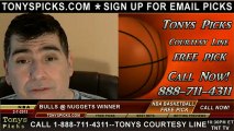 Denver Nuggets versus Chicago Bulls Pick Prediction NBA Pro Basketball Odds Preview 2-7-2013