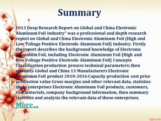 2013 Deep Research Report on Global and China Electronic