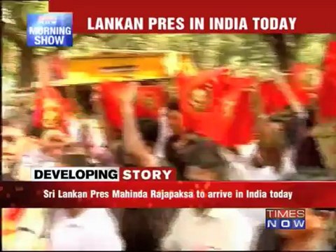 Tamil groups protest Sri Lanka President's visit.