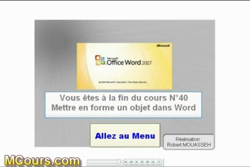 Tutoriel WORD 2007: Cours N°40 Mettre en forme un objet