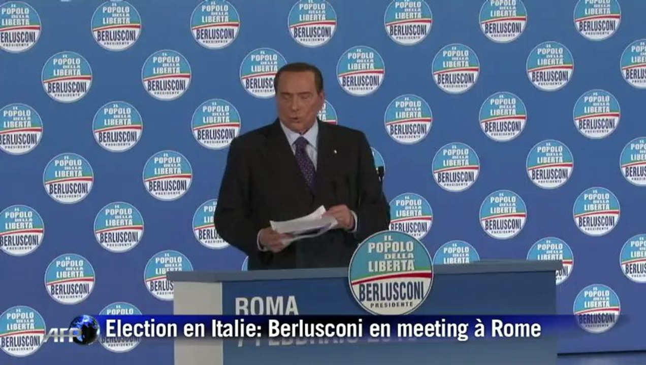 Elections en Italie: Berlusconi galvanise ses troupes à Rome
