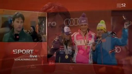 Women's Super Combined - Schladming 2013 Alpine World Ski Championships; Award Ceremony