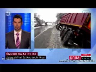Pri Humennom sa šmykol kamión 07022013