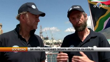 Fiennes desafía Antártida en esquís para los no videntes