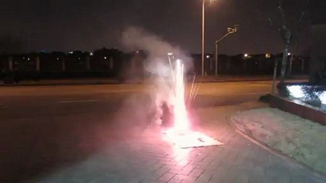 Shanghai Nouvel An Chinois 2013 - Feu d'artifices tiré par nous même devant la résidence