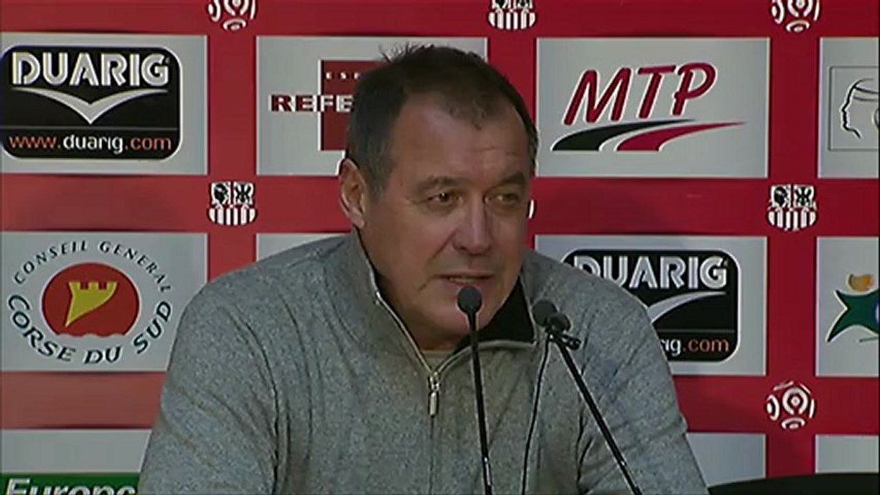 Conférence de presse AC Ajaccio - Girondins de Bordeaux : Albert EMON (ACA) - Francis GILLOT (FCGB) - saison 2012/2013