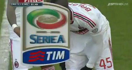 Cagliari vs Milan 1-1 Mario Balotelli 81'