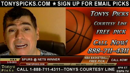 Brooklyn Nets versus San Antonio Spurs Pick Prediction NBA Pro Basketball Odds Preview 2-10-2013