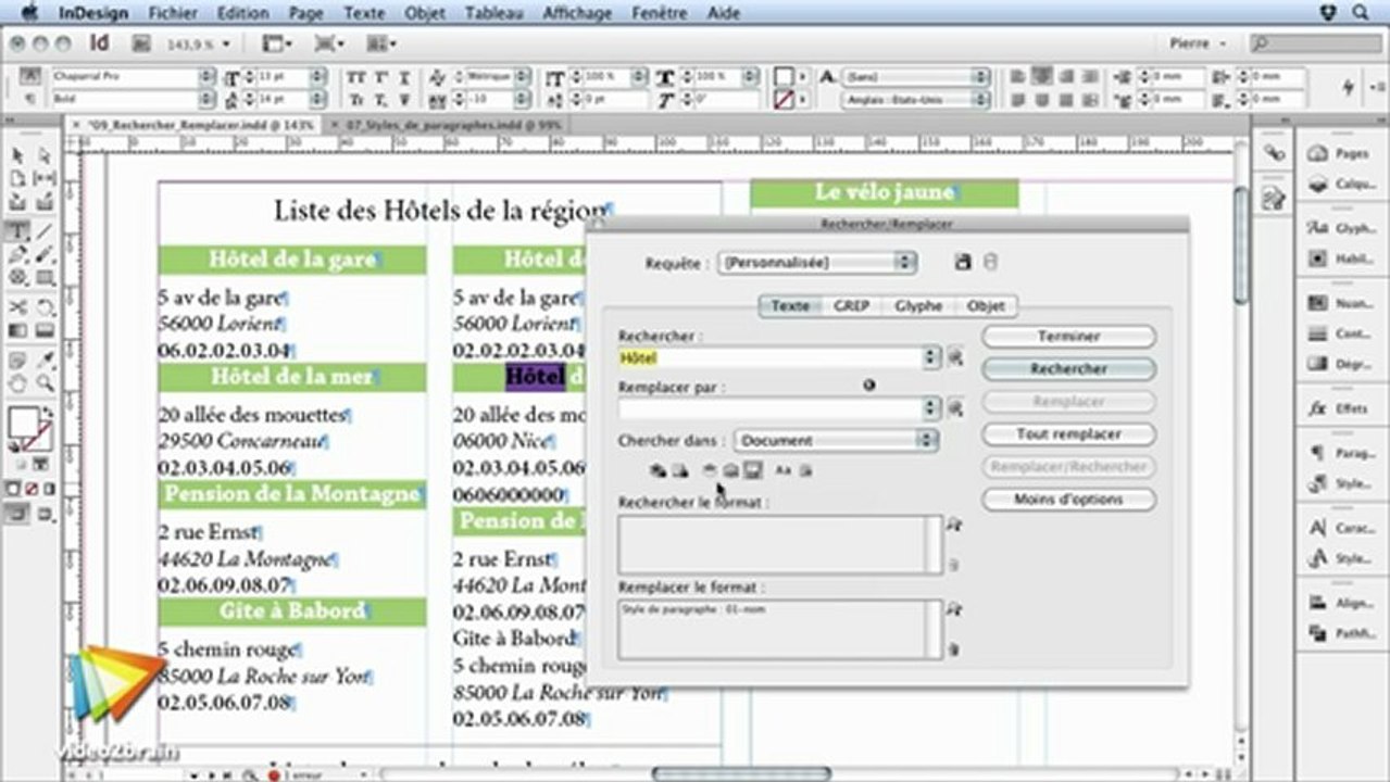 InDesign CS6 : Rechercher/Remplacer