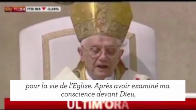 La télé italienne annonce la démission du pape Benoît XVI