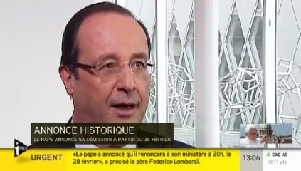 Hollande : la décision du pape est "éminemment respectable"