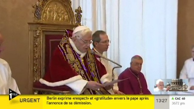 Benoit XVI annonce qu'il n'a plus les forces de diriger l'Eglise