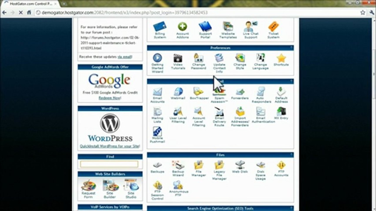 WordPress Installation at Hostgator.com