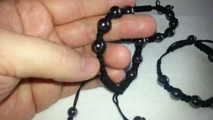 Bracelet Shamballa 10 boules hématite réglable