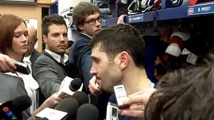 Canadiens captain Brian Gionta after the Canadiens season-opener January 19, 2013