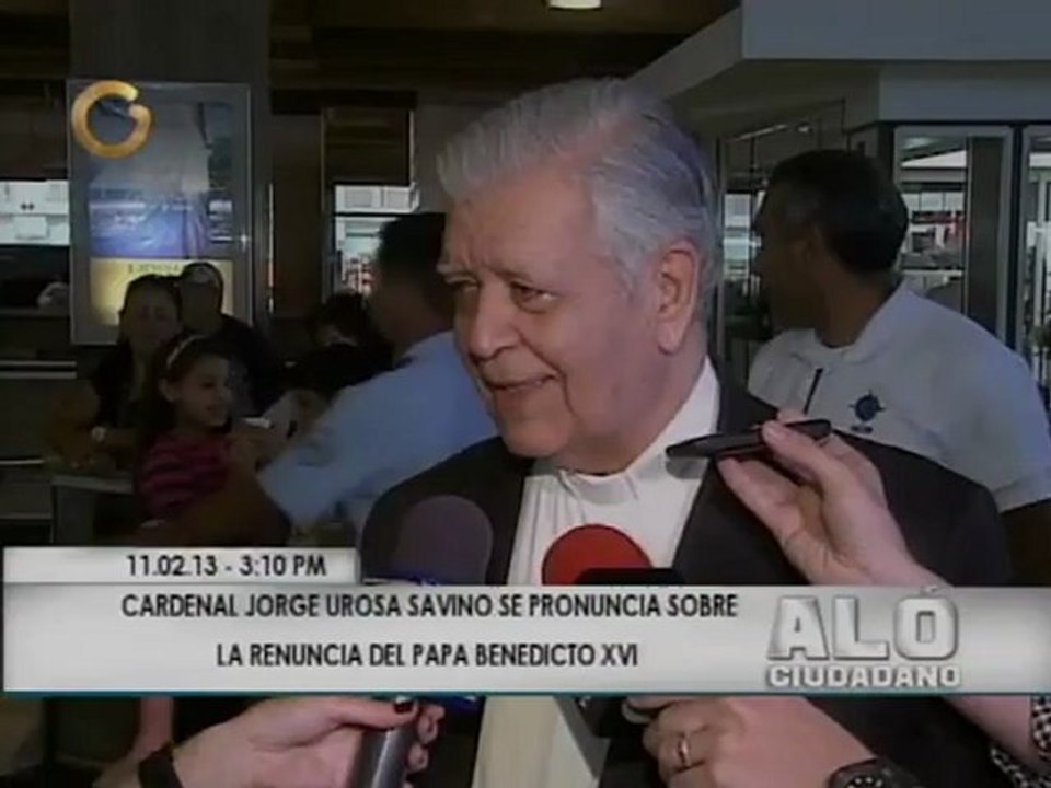 Cardenal Urosa, sorprendido por renuncia de Benedicto XVI, viajará a Roma para elegir nuevo Papa