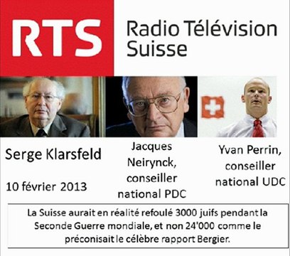 Serge Klarsfeld remet en cause le rapport Bergier sur les juifs expulsés de Suisse