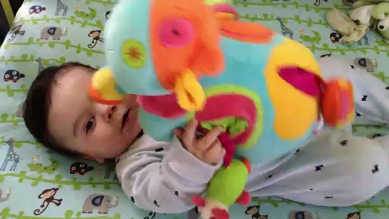 Caleb joue avec sa vache