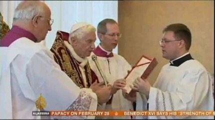 Pope Benedict resigns due to advancing age