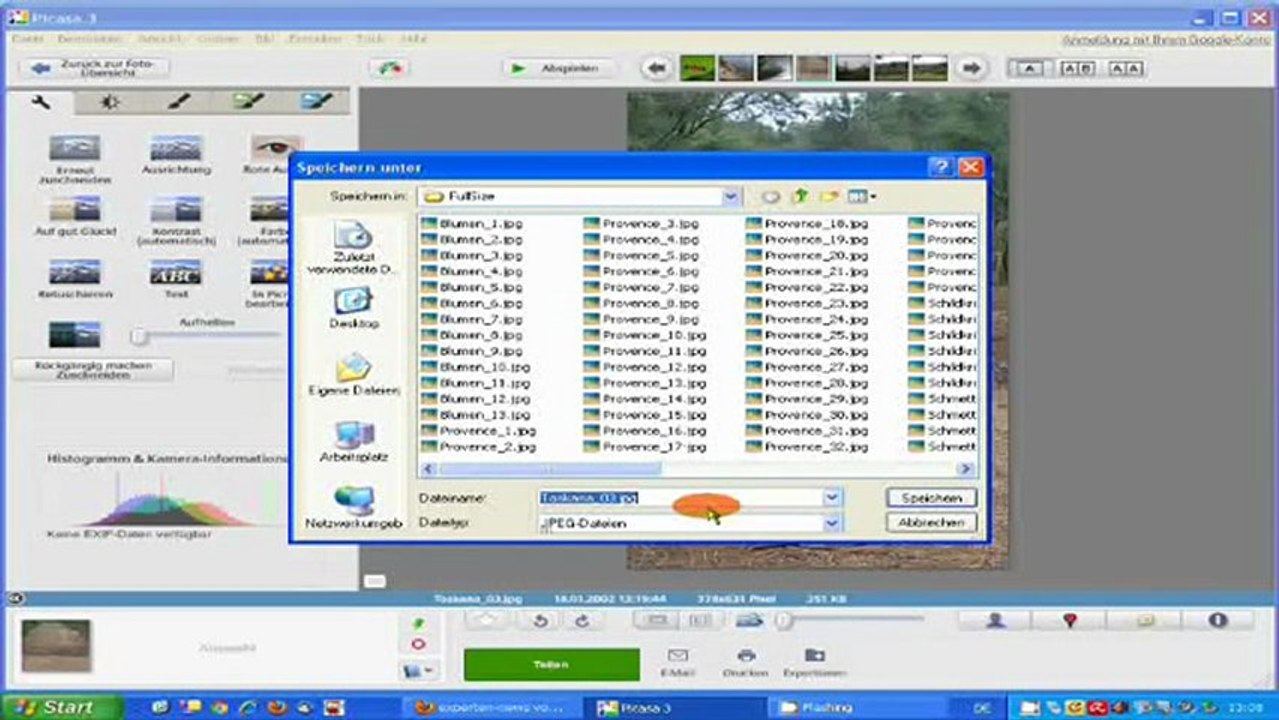 Textbanner und werbebanner erstellen mit picasa