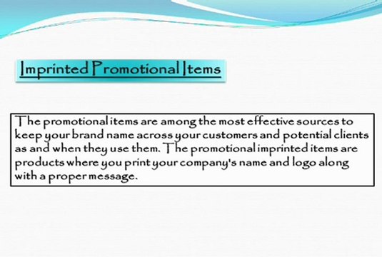 Imprinted Promotional Items