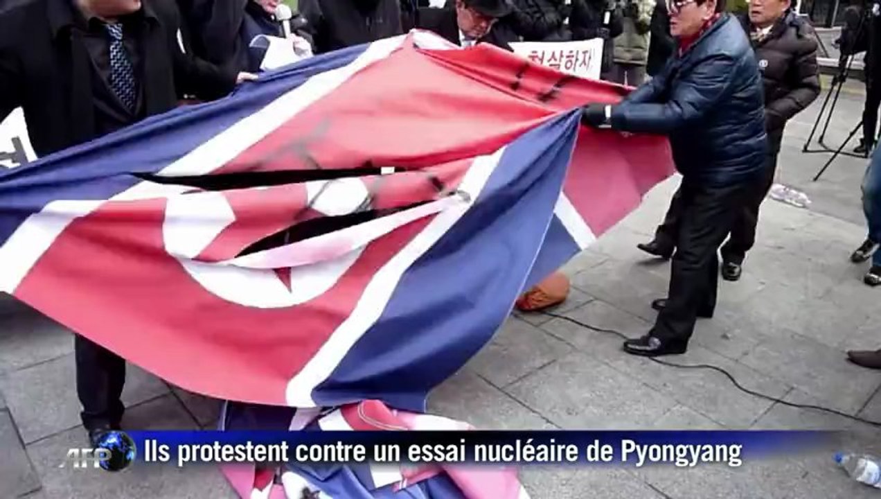 Manifestation anti-Corée du Nord à Séoul après l'essai nucléaire