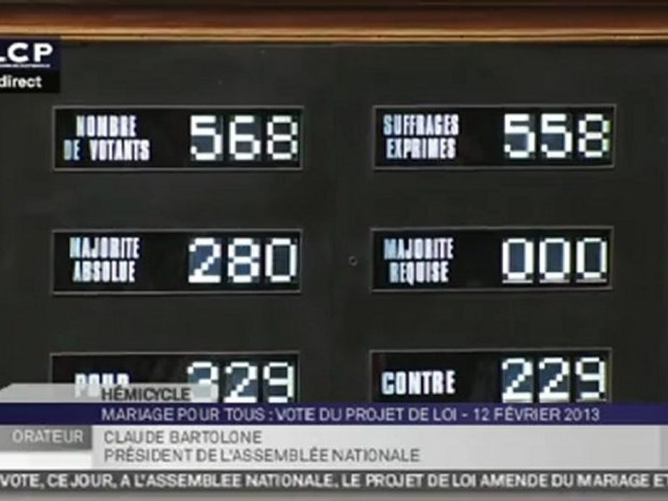 L'Assemblée nationale adopte le projet de loi sur le mariage pour tous
