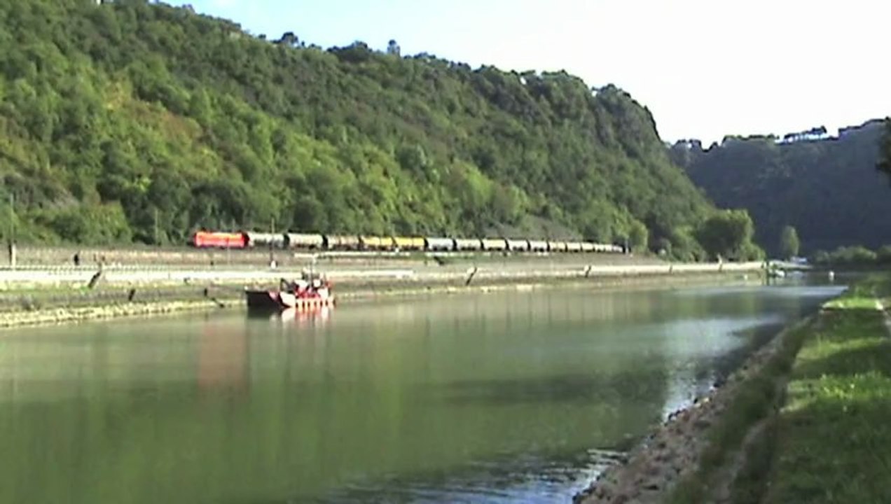 Züge Nordportale Loreley Tunnel, Crossrail 185, 189, 2x DBAG 185, 2x 101, 2x 427, 2x 428