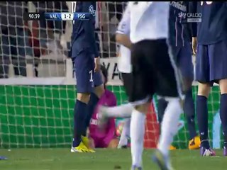 Adil Rami GOL Valencia 1-2  PSG CHAMPIONS LEAGUE