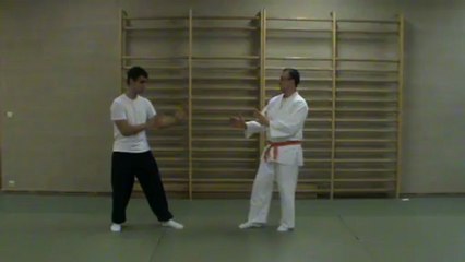 Mikazuki geri to ura mawashi geri : réaction