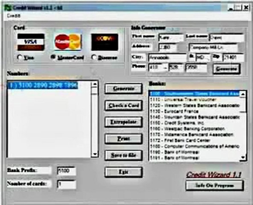 Credit Card Numbers That Work 2017 VISA MASTERCARD.