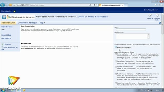 video2brain - Microsoft SharePoint 2010 : La gestion des utilisateurs