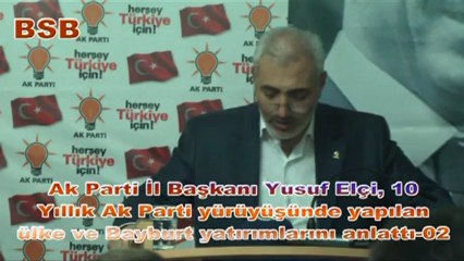 Ak Parti İl Başkanı Elçi, 10 yıllık Ak Parti yürüyüşünde ülke ve Bayburt yatırımlarını anlattı-02
