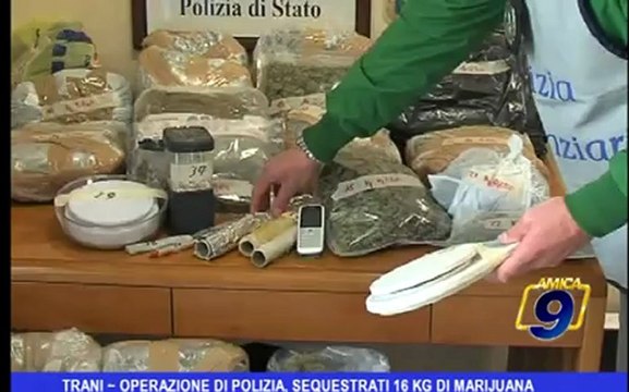 Trani | Operazione di Polizia, sequestrati 16 Kg di marijuana