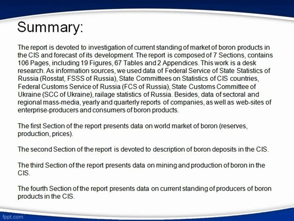 Aarkstore.com - Boron and Borates market research in the CIS
