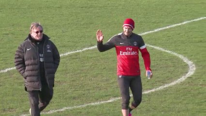 Le premier entraînement de David Beckham au PSG