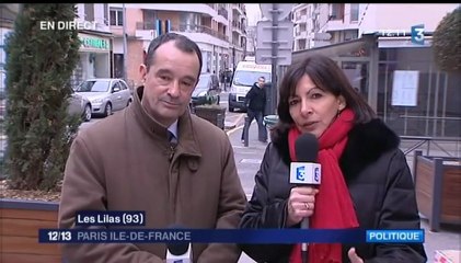 Anne Hidalgo et Daniel Guiraud, Maire des Lilas, invités de France 3 Paris, le 13/02/13