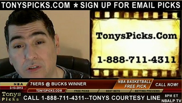 Milwaukee Bucks versus Philadelphia 76ers Pick Prediction NBA Pro Basketball Odds Preview 2-13-2013
