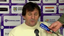 Conférence de presse FC Istres - AJ Auxerre : José  PASQUALETTI (FCIOP) - Bernard  CASONI (AJA) - saison 2012/2013